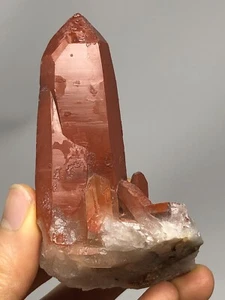 Red Quartz Tabular Wand Crystal Cluster Point Morocco 4.1oz N34 - Picture 1 of 12