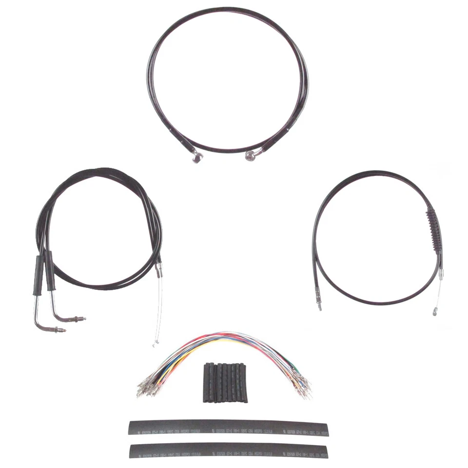Kit de cable y línea de freno negro +8" Cmpt 2007-2015 Harley-Davidson Softail Sin ABS Foto 1 de 1