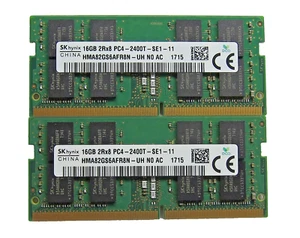 32GB (2X 16GB) SK Hynix 2Rx8 PC4-2400T RAM for Dell Inspiron 17 7779 Laptop - Photo 1/2