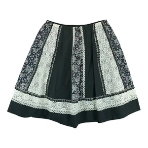 Vintage Little House Creations Floral Skirt Womens Waist 36" Patchwork Elastic W - Picture 1 of 3