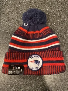 Sombrero tejido de invierno de los New England Patriots New Era NFL línea lateral oficial TOTALMENTE NUEVO - Imagen 1 de 2