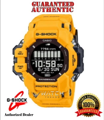 Casio G-Shock GPRH1000-9 RANGEMAN MASTER OF G-LAND Solar Heart Rate Yellow Watch - Image 1 of 4