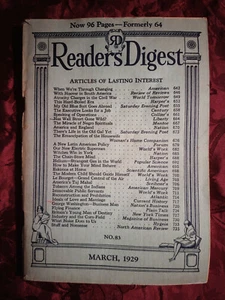Readers Digest März 1929 Will Rogers Bruce Barton Earnest Elmo Caulkins - Bild 1 von 1