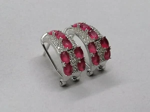 Beautiful alluring 925 Sterling silver zirconia earrings - Picture 1 of 2