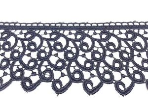 1 MT SPITZE MACRAMÈ BLAU GEOMETRISCH 8,5 CM - Bild 1 von 2