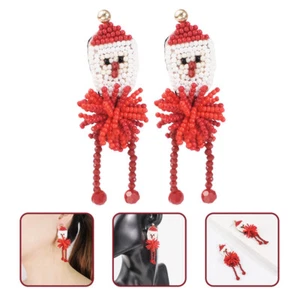 Weihnachtsmann Ohrringe Fräulein Frauen Schmuck Perlen Baumelnde - Bild 1 von 11