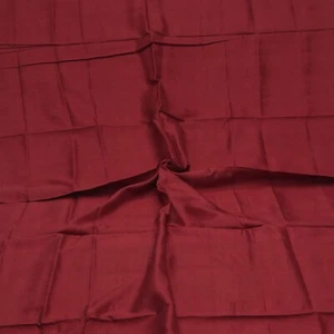 Vintage Maroon 100% Pure Silk Handloom Sari Remnant 5YD Craft Fabric Silk Scrap - Picture 1 of 4