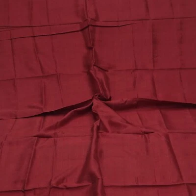 Vintage Maroon 100% Pure Silk Handloom Sari Remnant 5YD Craft Fabric Silk Scrap - Image 1 of 4
