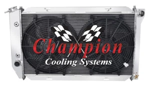 SR Champion 4 Row Radiator 28",14" Fans - 1973 - 1976 Lincoln Mark IV V8 Engine - Picture 1 of 9