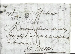 FRANCE CIRCA 1800 SCHNIZZFFST TO GAP PRE STAMP LETTER 516(ZZ327) - Picture 1 of 1