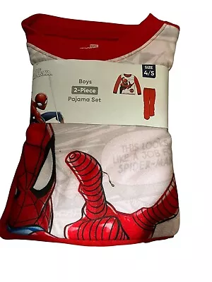 Marvel Spiderman Boys Red 2pc Pajama Set  Size 4/5  NWT - Image 1 of 4