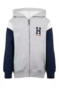 Tommy Hilfiger Hoodie grau hellbraun Jungen mit Reißverschluss vorne, US Medium (12/14) - Bild 1 von 2