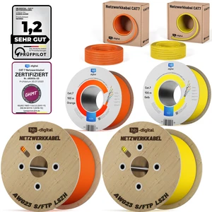 CAT.7 KUPFER Netzwerkkabel Verlegekabel AWG23 Daten Installation RJ45 LAN Kabel - Afbeelding 1 van 125