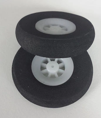 Leichte Slowfly Räder ø39mm, Leichtschaumräder, schwarze Moosgummireifen ø1, GWS - Bild 1 von 4