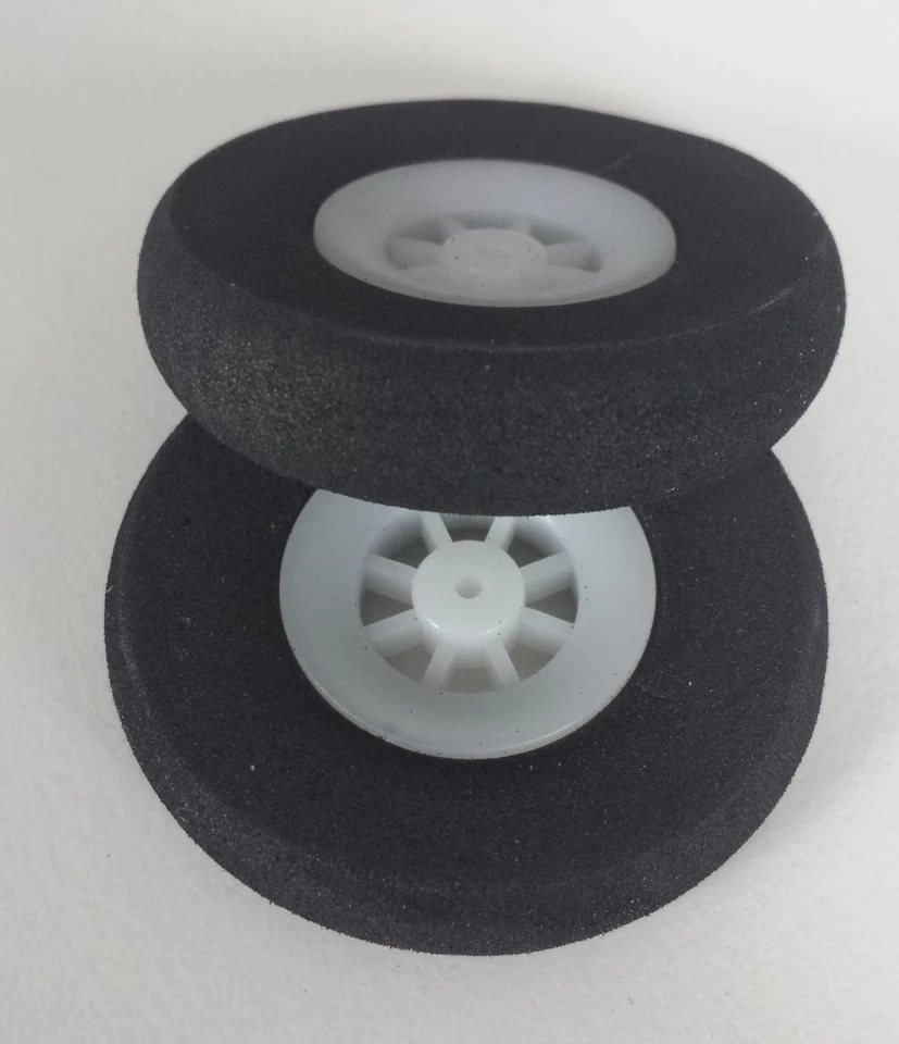 Leichte Slowfly Räder ø39mm, Leichtschaumräder, schwarze Moosgummireifen ø1, GWS - Bild 1 von 4