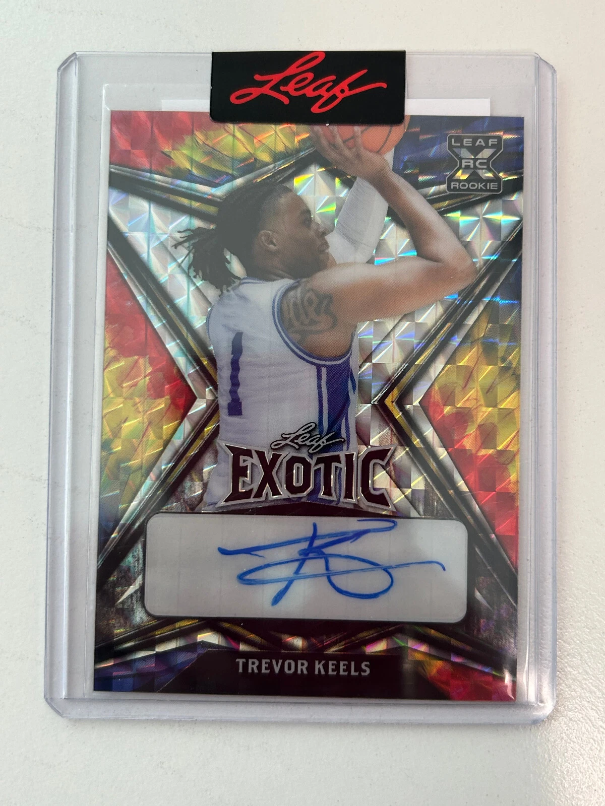 TREVOR KEELS 2022-23 Leaf Exotic AUTO Pre-Production Proof 1/1 signed Card