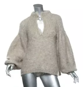 Maglione Tom Ford marrone chiaro marrone chiaro morbido mohair maglia sciolta pullover oversize XS NUOVO - Foto 1 di 4