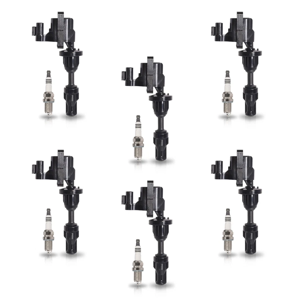 6pcs Ignition Coil & 6pcs Spark Plug for 1990-1996 Nissan 300ZX V6 3.0L UF132 - Image 1 of 4