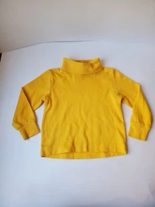 Vintage Kids Turtle Neck Shirt Long Sleeve Yellow Made In USA Size 2 - Picture 1 of 5