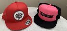 Trucker Hat Mesh Back Snapback Baseball Cap Solid Visor~Rare Logo?S~Lot Of 2