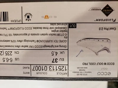 Nuevo - Zapato de golf Ecco Cool Pro para hombre - EE. UU. 6 6,5 M - UE 37 - Estilo: 125113 Foto 1 de 4