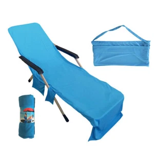 Blau Mikrofaser Urlaub Strandtücher Badetuch Handtuch für Liege mit-Tasche - Bild 1 von 4