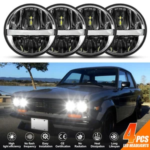 4PC 5.75" 5-3/4" Round LED Headlights Hi/Lo DRL For Toyota Corolla Corona Pickup - Picture 1 of 14