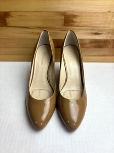 Jones New York (NJHUDSONN) Nude Patent Leather Wedge Slip On Heels 9M - Picture 1 of 10