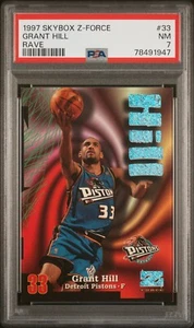 Skybox Z-Force Rave Grant Hill 1997 #33 numerado 391/399 eBay 1/1 PSA 7 Pop 4 - Imagen 1 de 2