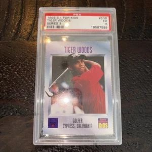 1996 SI FOR KIDS SERIES 3 TIGER WOODS #536 ROOKIE RC PSA 5 EX - Picture 1 of 6