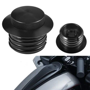 Pop-up Tank Gas Cap Black Vented Flush Mount Fuel Tank Fit For Harley Davidson - Picture 1 of 10