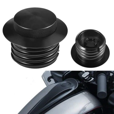 Pop-up Tank Gas Cap Black Vented Flush Mount Fuel Tank Fit For Harley Davidson - Image 1 of 4