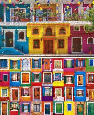 2 Puzzlebug Jigsaw puzzles WINDOWS DOORS BURANO/STREETS MEXICO 500 & 350 pieces - Image 1 of 3