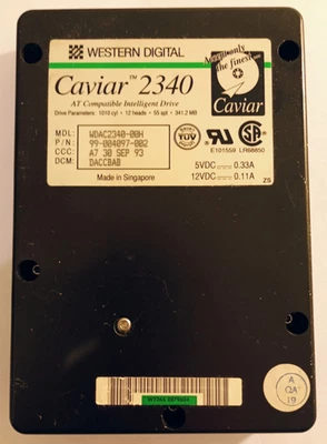 Festplatte Western Digital Caviar 2340 341MB IDE 3,5" DOS-formatiert - Bild 1 von 3