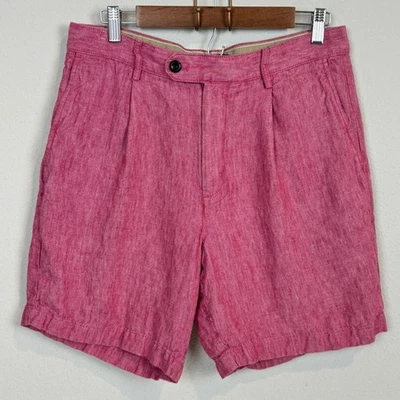 Banana Republic Red Linen 7" Shorts 31 - Image 1 of 4