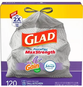 glad force flex trash bags, Lavender, 120 Pk - Picture 1 of 3