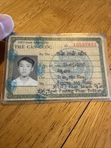 Orig Südvietnam Ziviler Personalausweis Garantie Kriegsausgabe Mann aus Saigon 1973 - Bild 1 von 2