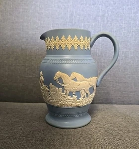 Vintage Dudson Hanley Jasperware Jasper Ware blau Krug Krug - Fuchsjagdszene - Bild 1 von 6