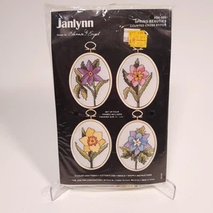 Janlynn Spring Beauties Framed Counted Cross Stitch Flowers Kit #04-594 - Engel - Picture 1 of 8