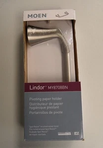 MOEN MY8708BN LINDOR Gebürstetes Nickel Wandhalterung Schwenkbarer Toilettenpapierhalter NEU! - Bild 1 von 5