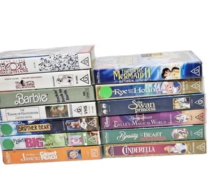 DISNEY & BARBIE VHS Lot x13 Tapes Vintage Classic Movie Bundle - Picture 1 of 5