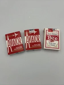 (2) Carte da gioco formato Aviator Poker + carte da gioco Club Special Bee (1) - Foto 1 di 10