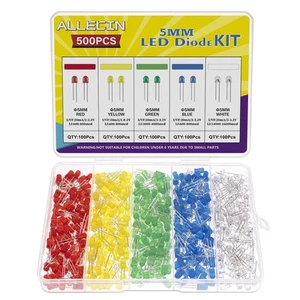 5MM LED Diode Light Assortment Kit 5 Color Low Voltage Circuit Emitting Diode... - Picture 1 of 5
