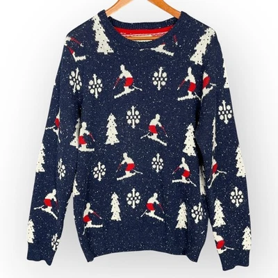 Suéter Burton Para Hombres Estampado Esquiador Talla L Árbol de Navidad Fiesta Festiva Foto 1 de 4