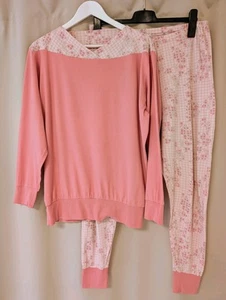 CALIDA Pyjama Schlafanzug Bündchen-Pyjama Größe L 100% Baumwolle rosa Damen - Bild 1 von 8