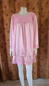 Conjunto de ropa de dormir de nailon para mujer de dos capas suave sedoso cómodo delicado encaje/M-2XL - Imagen 1 de 24