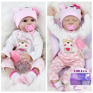 Muñecas bebé renacido 22"" gemelos vinilo silicona realista recién nacida niña muñeca regalos EE. UU. - Imagen 1 de 23