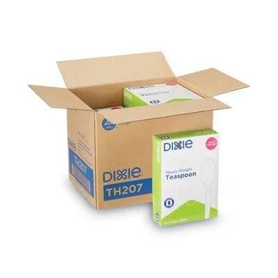 Cubiertos de plástico Dixie, cuchara pesada, blanca, 100/caja, 10 cajas/cartón Foto 1 de 4
