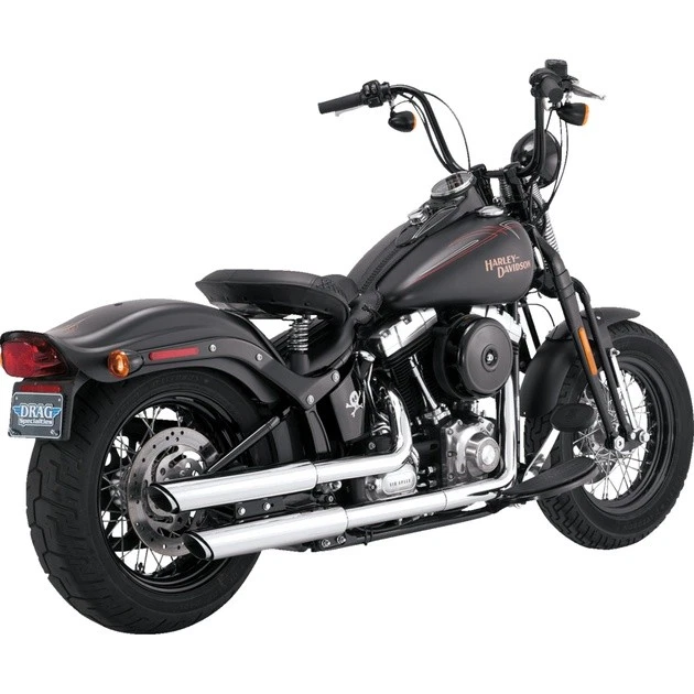 Vance & Hines Twin Slash Slip-On Mufflers Chrome #16842 Harley Davidson Softail - Image 1 of 1