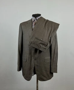 CANALI Brown Wool Two Button Blazer Jacket Suit + Pants Size 56R - Picture 1 of 15
